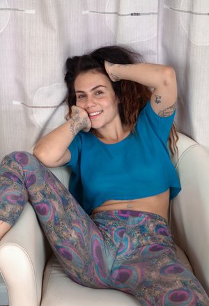 18 year old cutie Stella May gets undressed before riding on top POV style